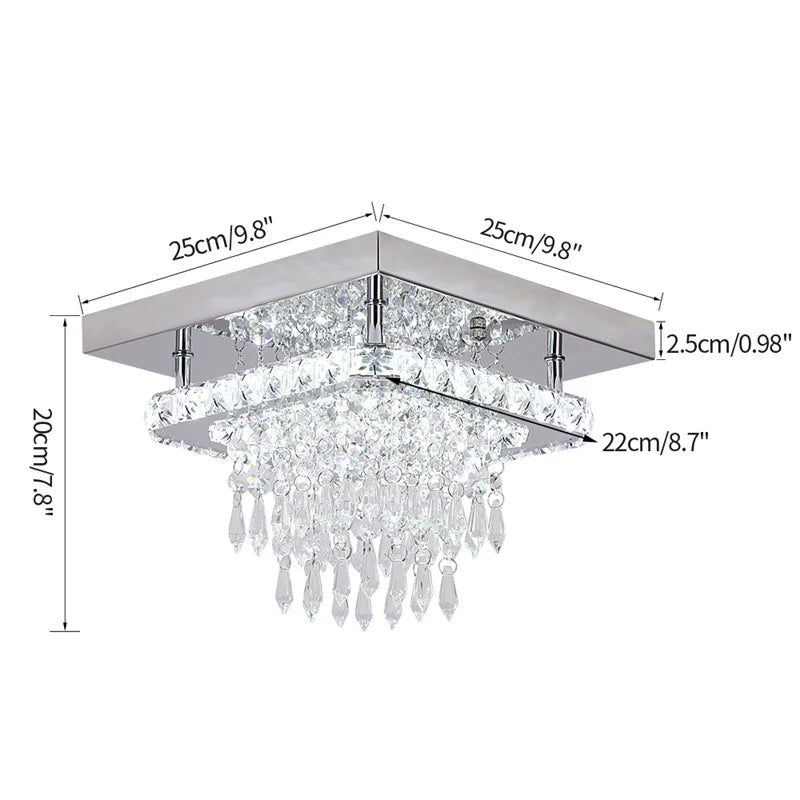 VETRULUS Modern K9 Crystal LED Ceiling Chandelier Living Room