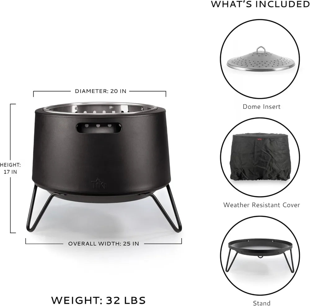 Smokeless Portable Fire Pit With Stand And Cover Outdoor