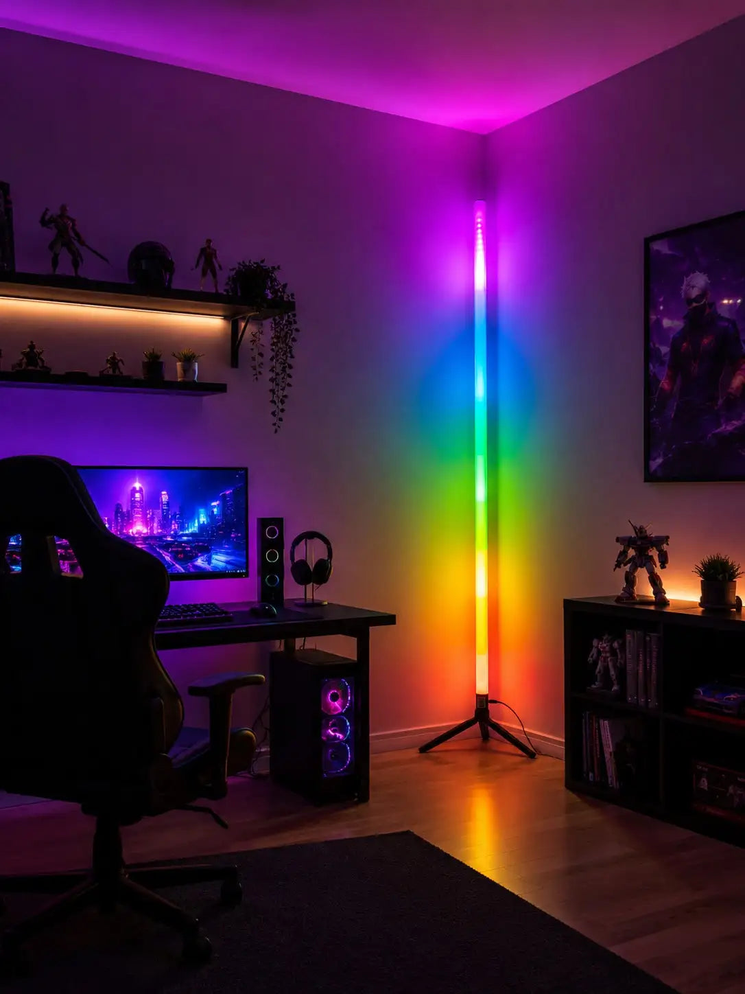 LED RGB Floor Lamp With Remote Control For Bedroom Lighting
