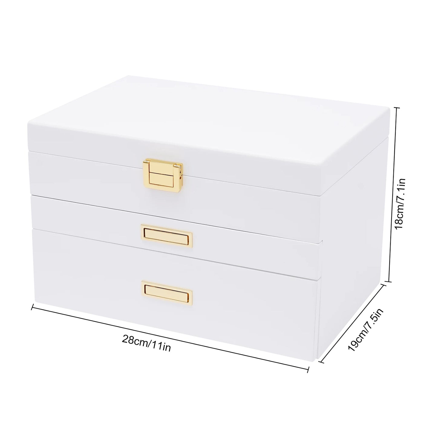 NONECN Wooden Jewelry And Watch Display Case Organizer