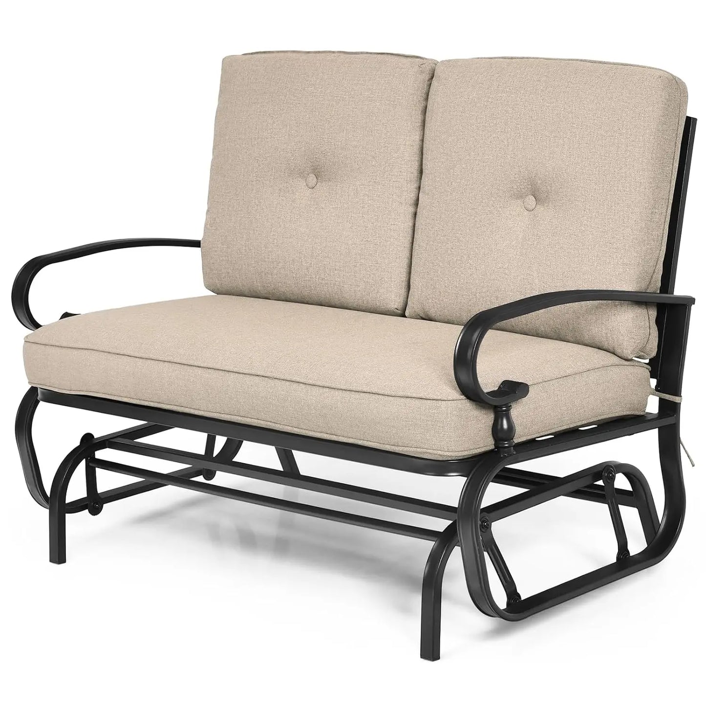 Outdoor Glider Swing Chair for Two with Steel Frame
