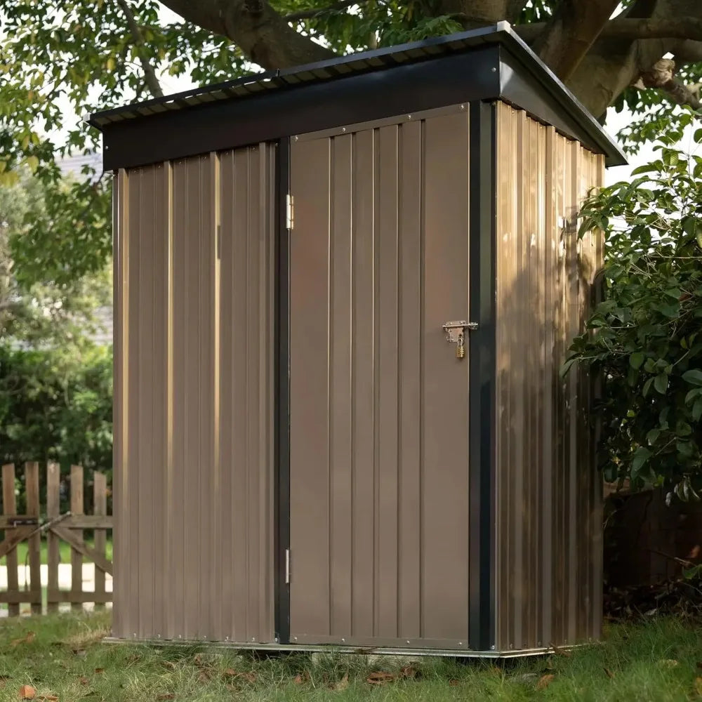 Lockable Metal Outdoor Storage Shed Waterproof For Garden And Backyard