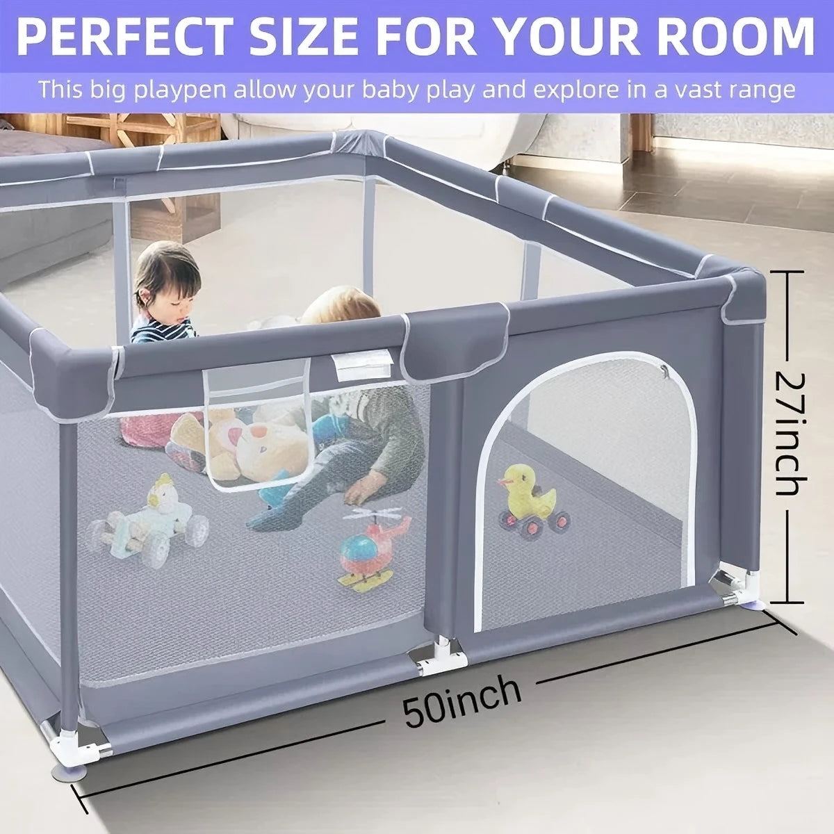 Baby Playpen Indoor Outdoor Safe Play Area With 360 Degree Visibility