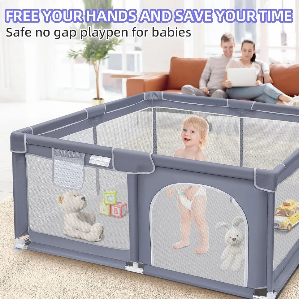 Baby Playpen Indoor Outdoor Safe Play Area With 360 Degree Visibility