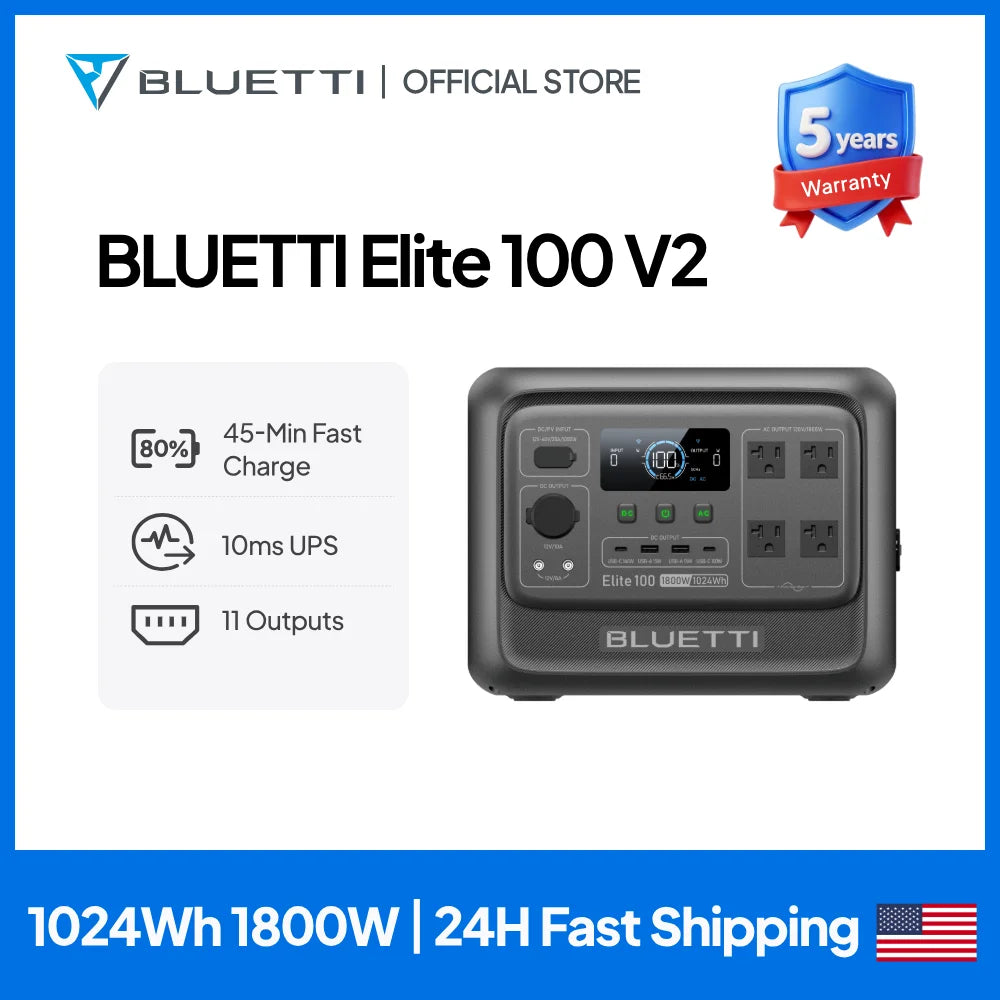 BLUETTI Elite 100 V2 Portable Power Station 1024Wh