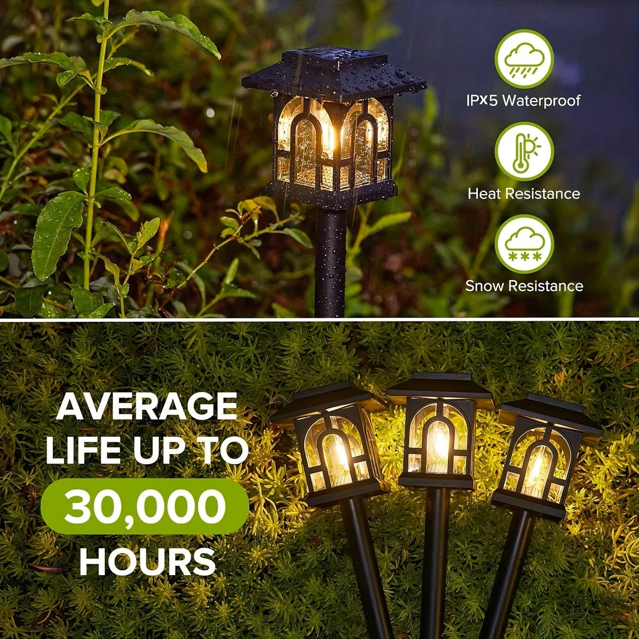 10 Pack Outdoor Solar Pathway Lights LED Landscape Garden Lamps