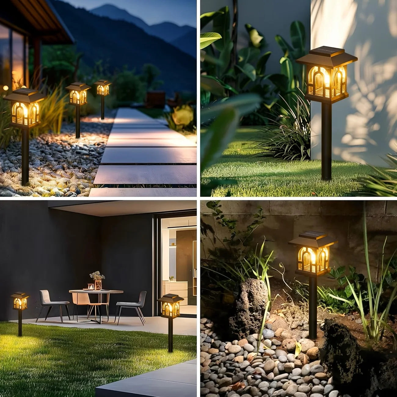 10 Pack Outdoor Solar Pathway Lights LED Landscape Garden Lamps