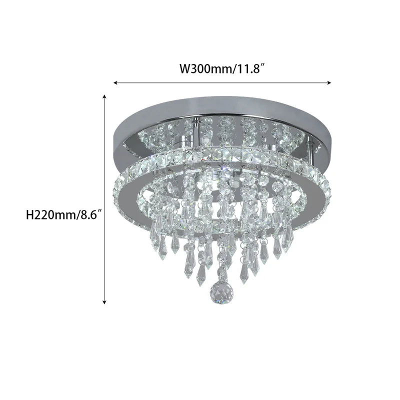 VETRULUS Modern K9 Crystal LED Ceiling Chandelier Living Room