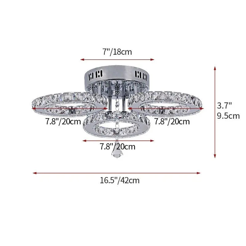 VETRULUS Modern K9 Crystal LED Ceiling Chandelier Living Room