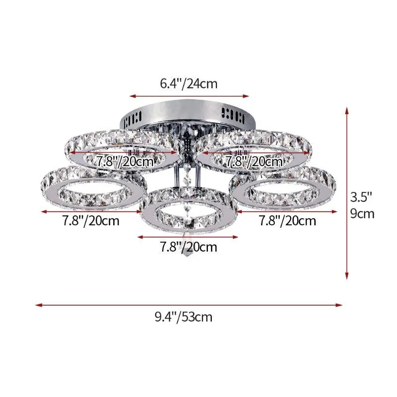 VETRULUS Modern K9 Crystal LED Ceiling Chandelier Living Room