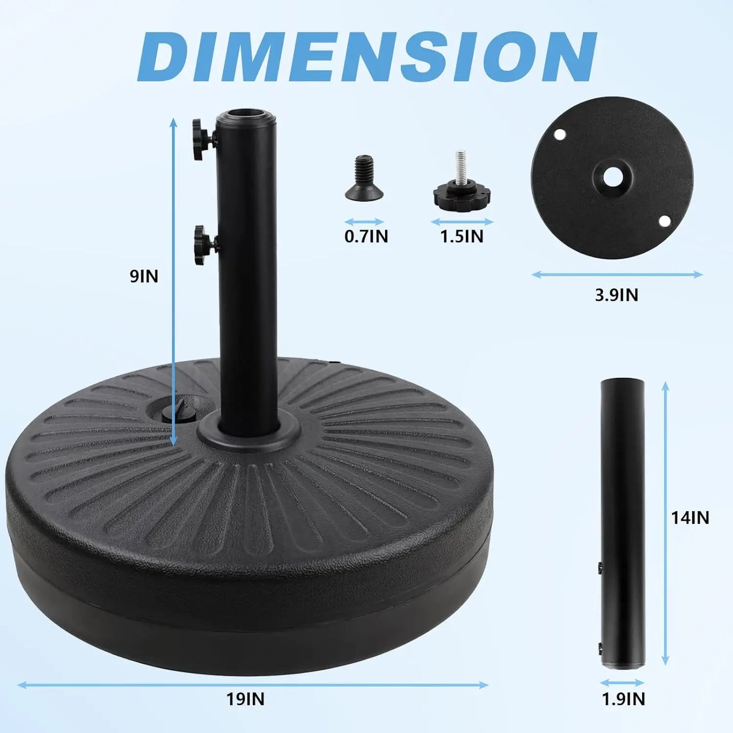 Heavy Duty Patio Umbrella Weighted Base Sand Fillable Anchor Stand