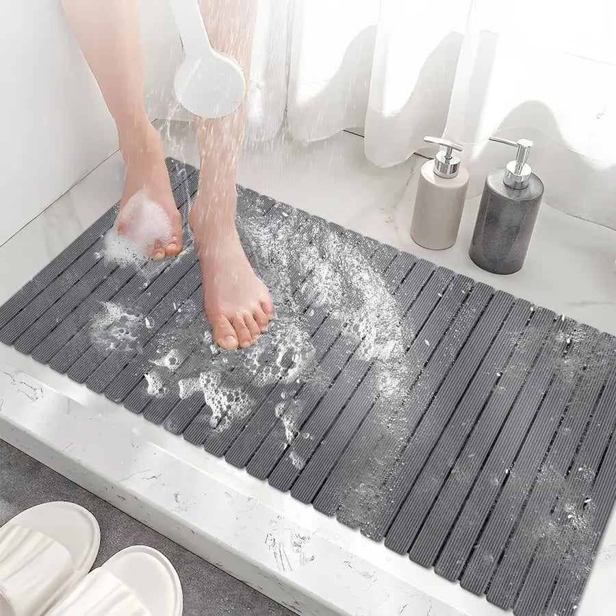 Nonslip Bathtub Mat With Suction Cups And Drain Holes