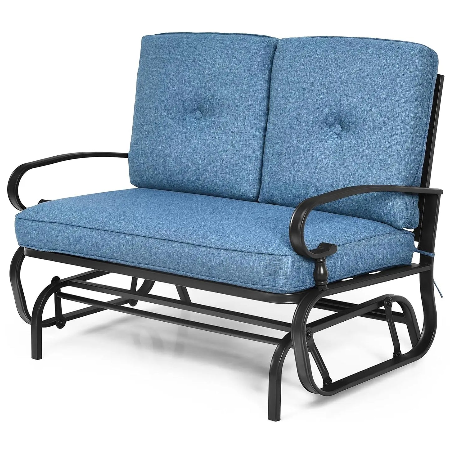 Outdoor Glider Swing Chair for Two with Steel Frame