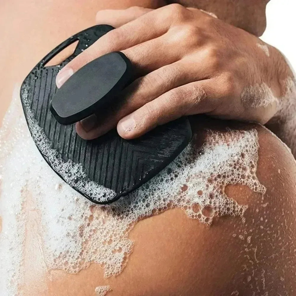 Exfoliating Silicone Bath Brush Cleanser With No Slip Handle