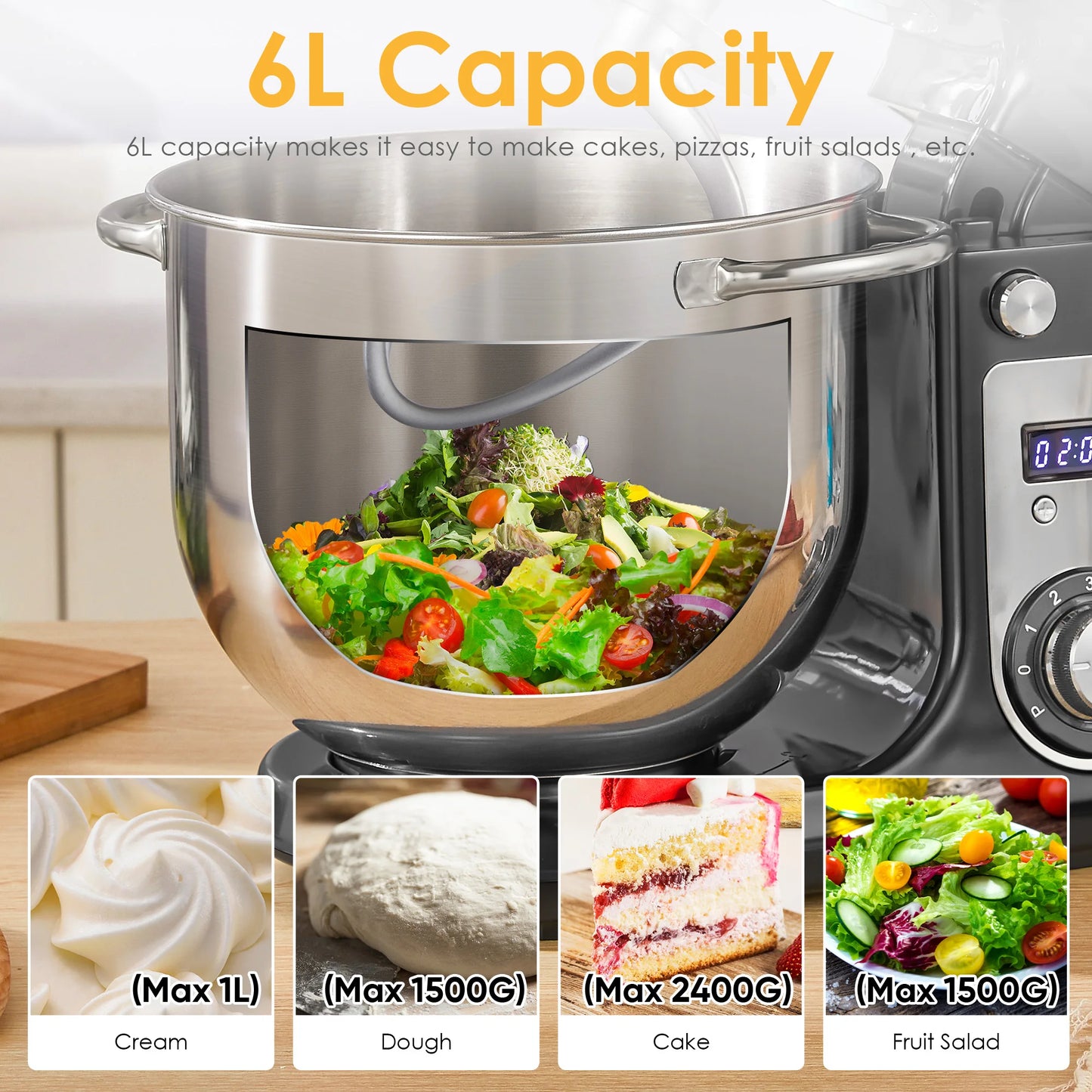 BioloMix Kitchen Stand Mixer Blender Quiet Motor Professional Grade Appliance