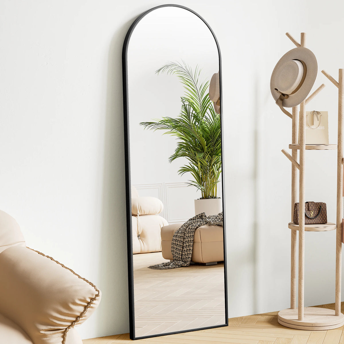 JHK Modern Full Body Standing Wall Mirror With Aluminum Frame