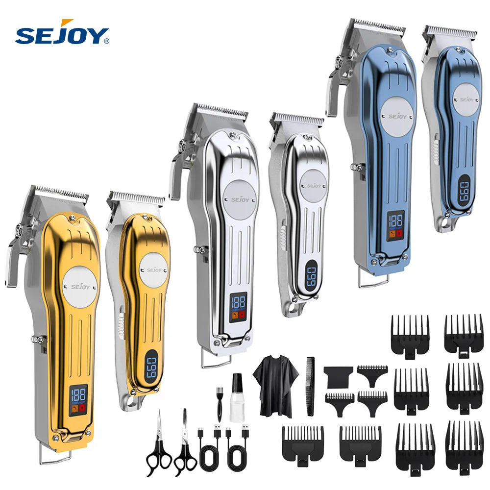 Sejoy Professional Rechargeable Cordless Hair Clipper Trimmer Set For Men