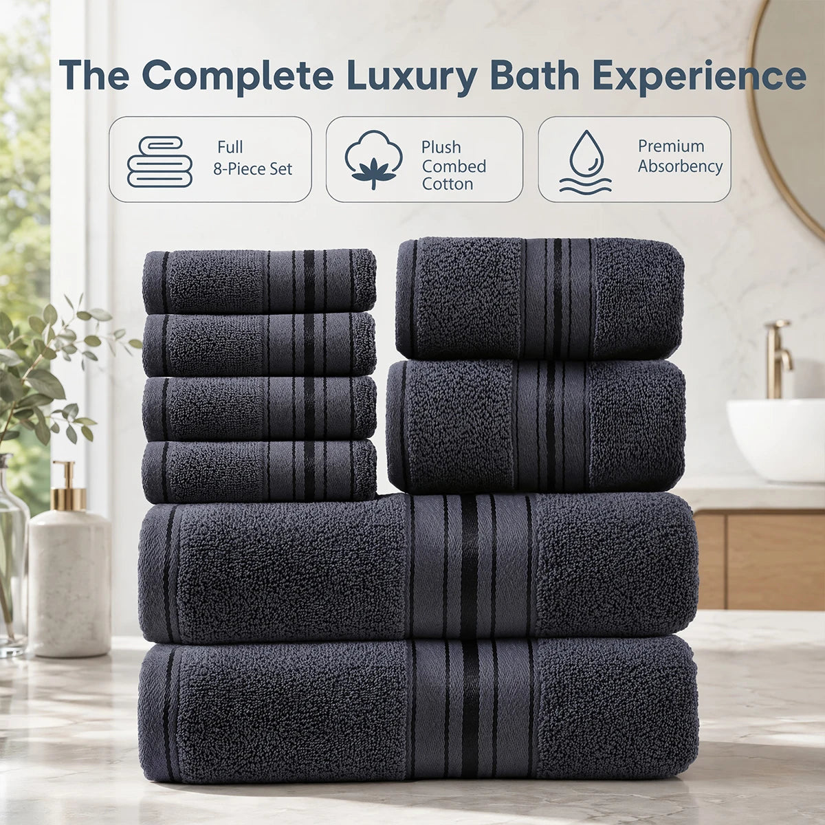 Majestic Plush Luxury Towels Set For Bathroom Spa Hotel
