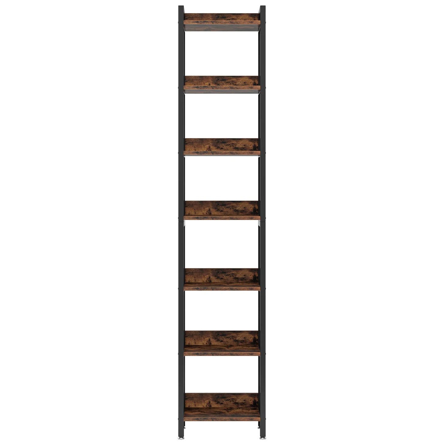 Tribesigns 7 Tier Tall Narrow Wood Bookshelf Freestanding Small Spaces