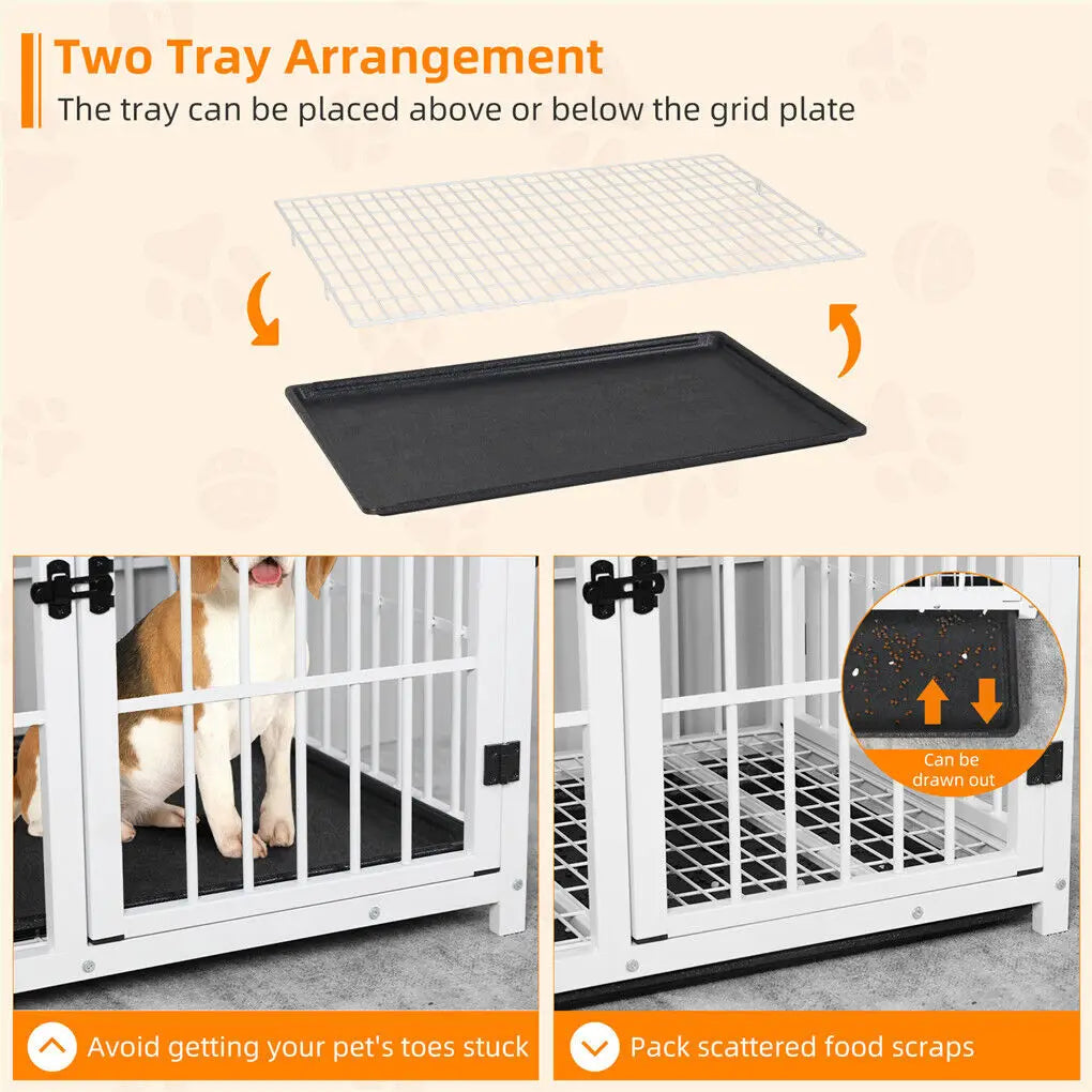 Bingopaw Heavy Duty Metal Dog Crate End Table Furniture Style