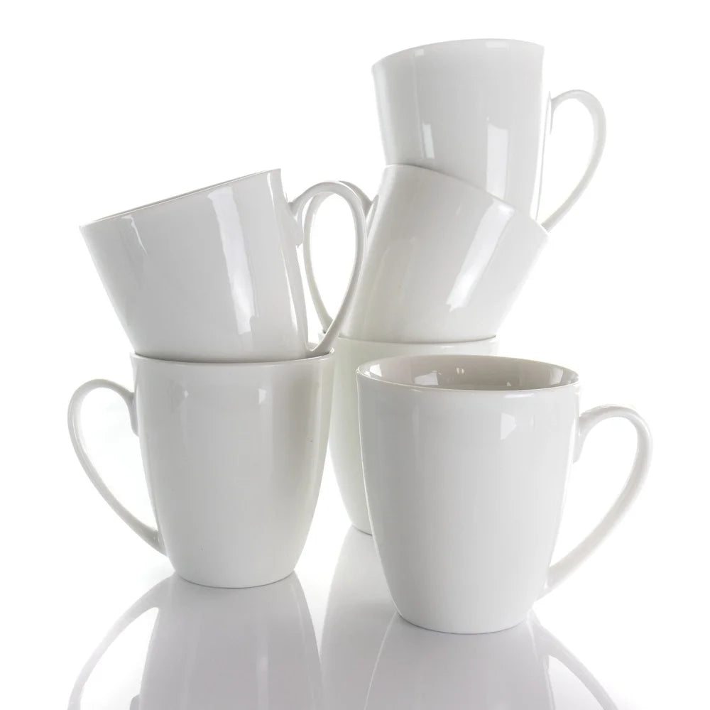 NONEDrinkware Porcelain Mug Set, Durable Microwave Safe Coffee Tea