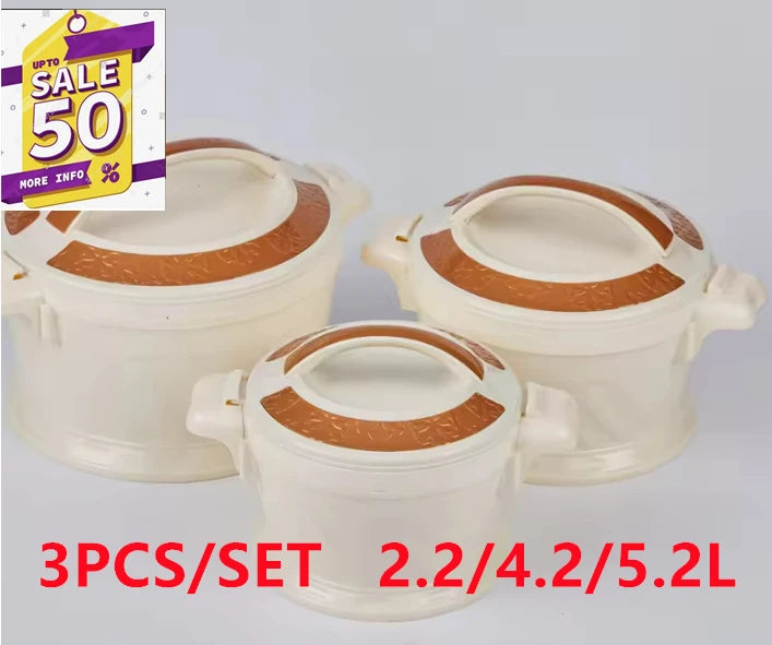 Plastic Lunchboxes 3 Pcs Set Durable Food Warmer Fresh Preservation