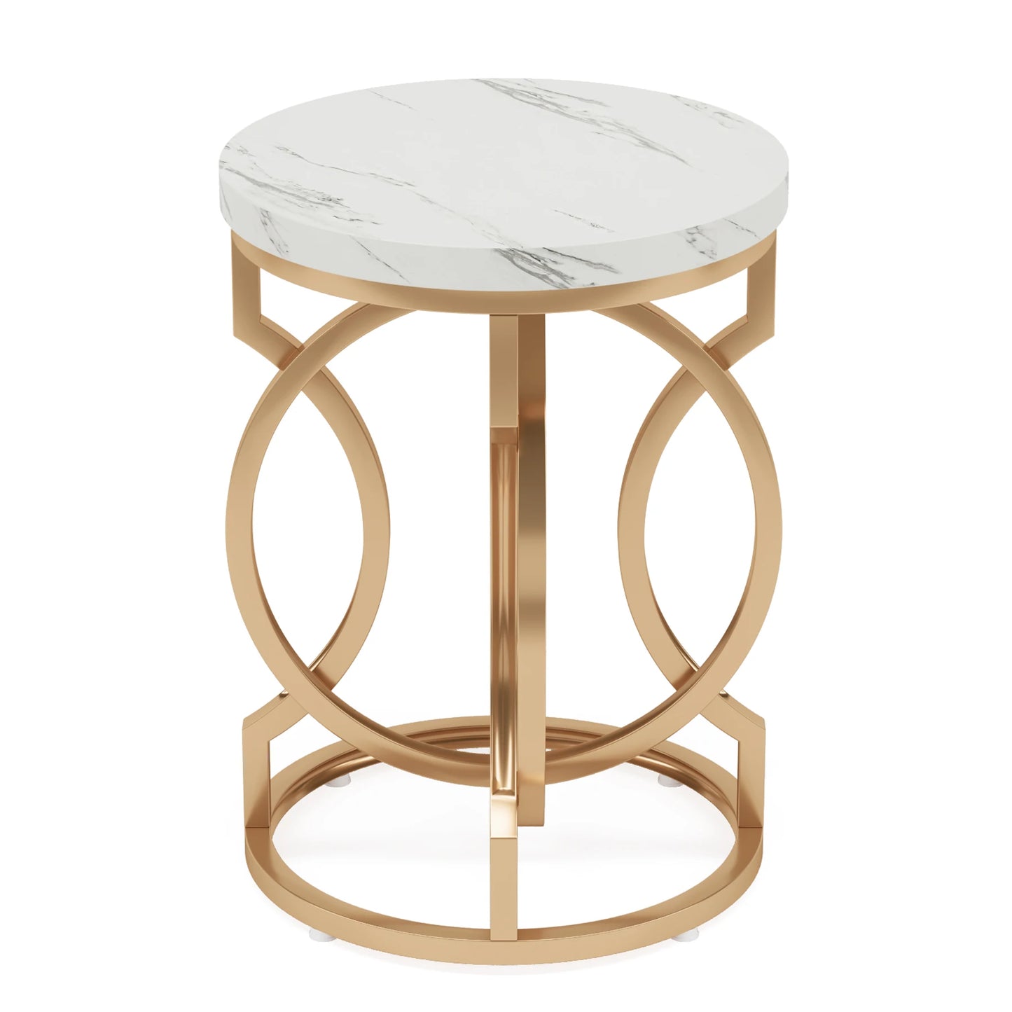 Tribesigns Modern Round End Table With Thick Wood Top