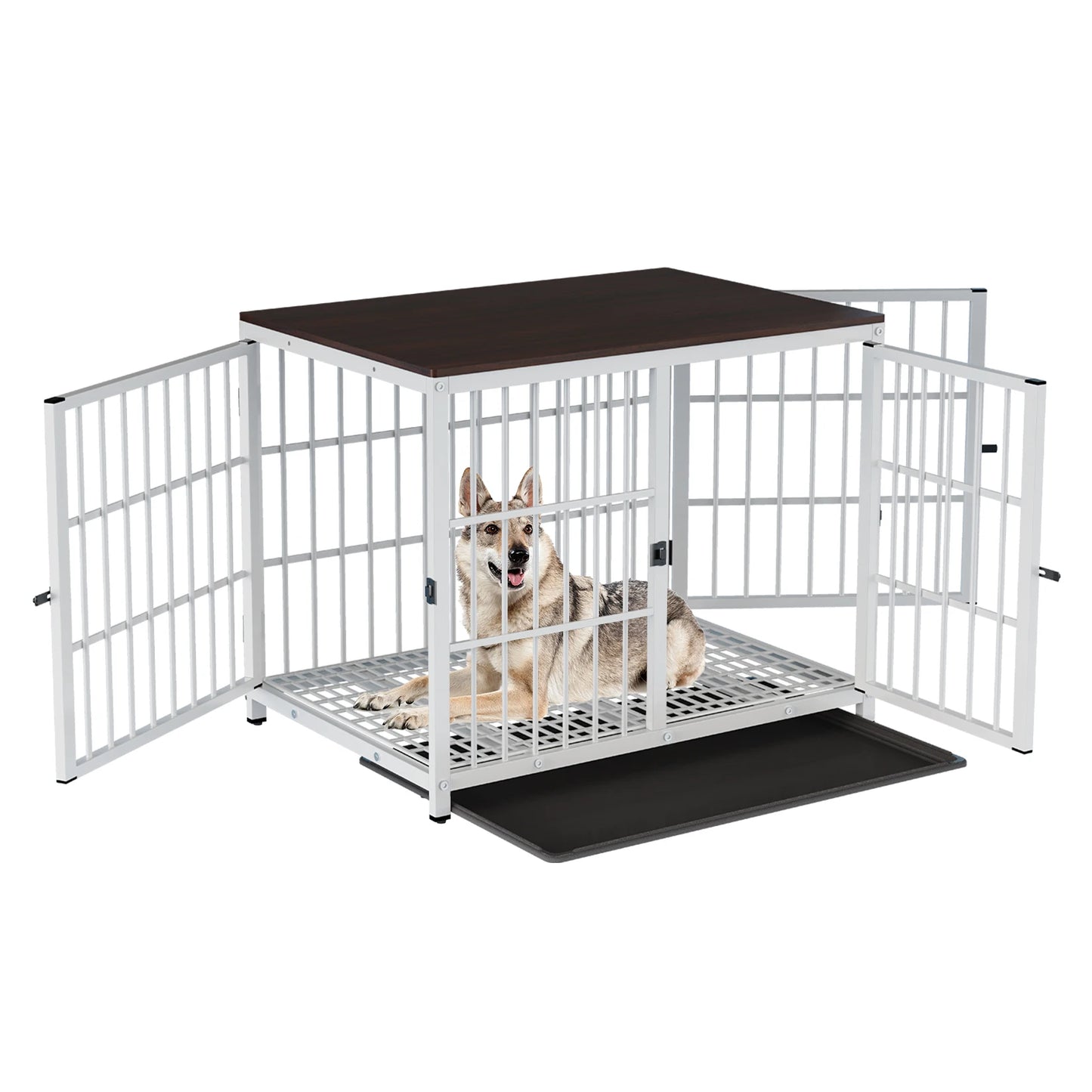 Bingopaw Heavy Duty Metal Dog Crate End Table Furniture Style