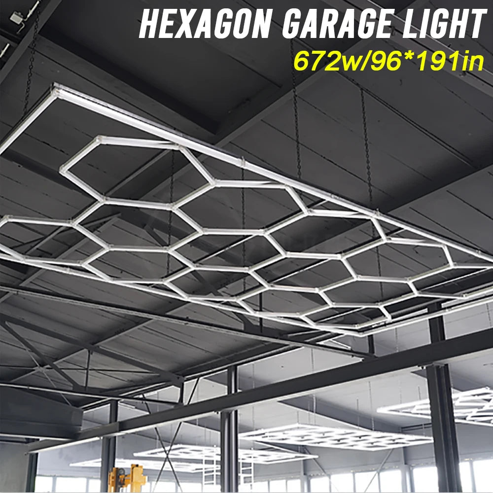 Honeycomb Hexagon LED Lighting For Garage Workshop Beauty Salon Office