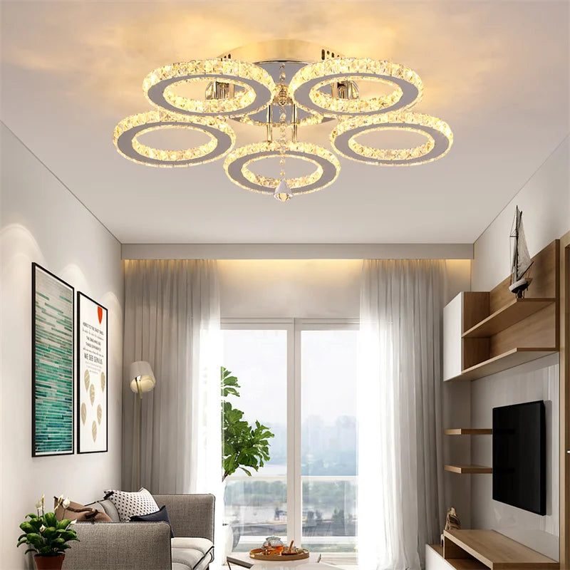 GreeLustr Crystal Ring Pendant Light Ceiling Fixture
