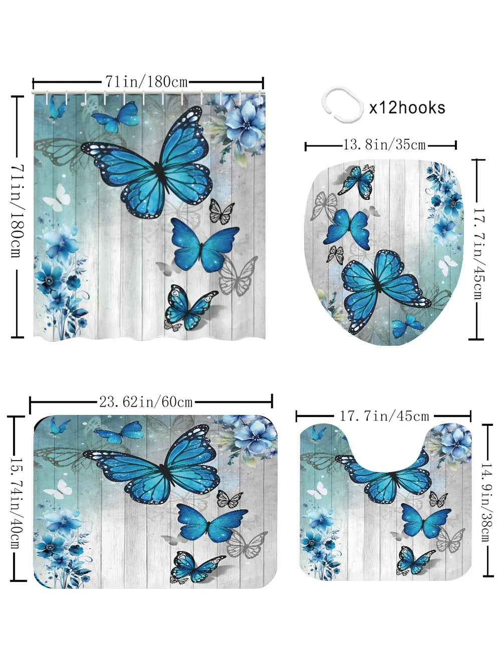 Butterfly Bathroom Four-Piece Set