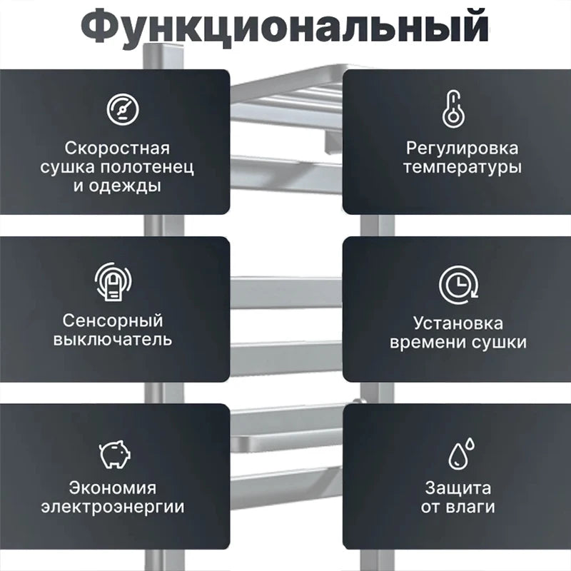 Shinesia Electric Towel Warmer Rail With Digital Temperature Display