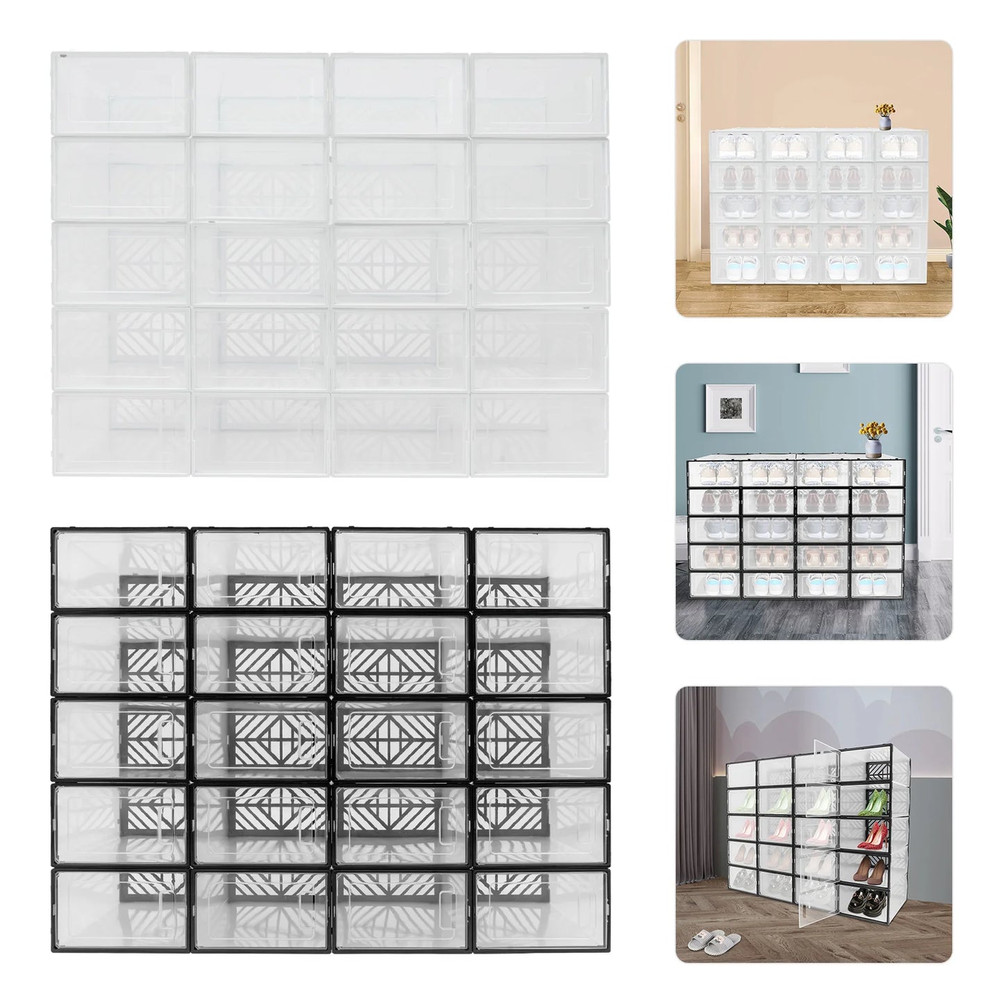 Shoe Storage Box Set PP Plastic Moisture And Dust Proof