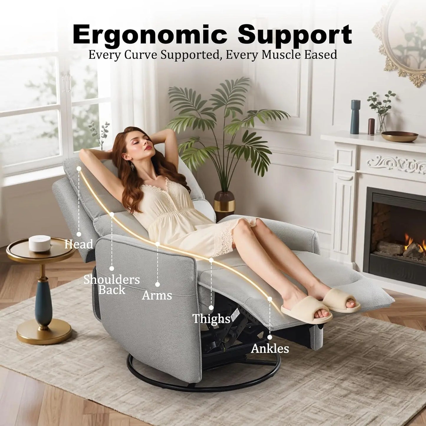 Recliner Chair 360 Swivel Rocker for Living Room Furniture