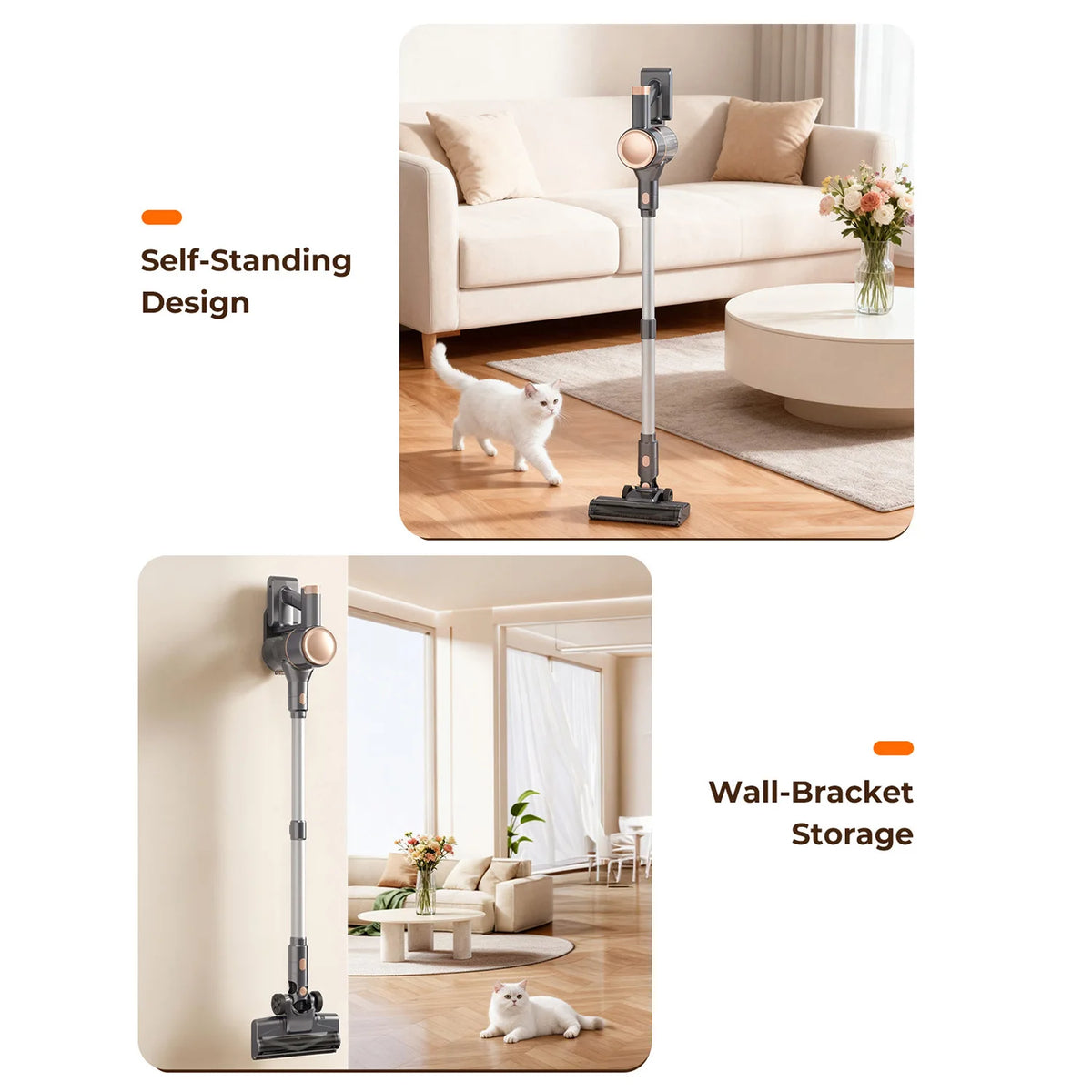 Yisora N8 Cordless Stick Vacuum Cleaner Lightweight Bagless Cyclone Filter