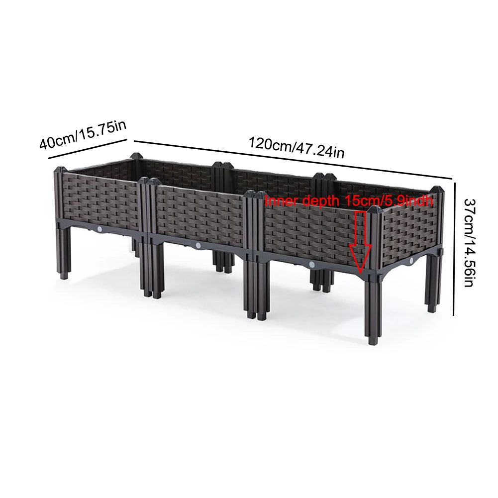 Plastic Raised Garden Bed With Legs Raised Planter Box Indoor Outdoor Drainage