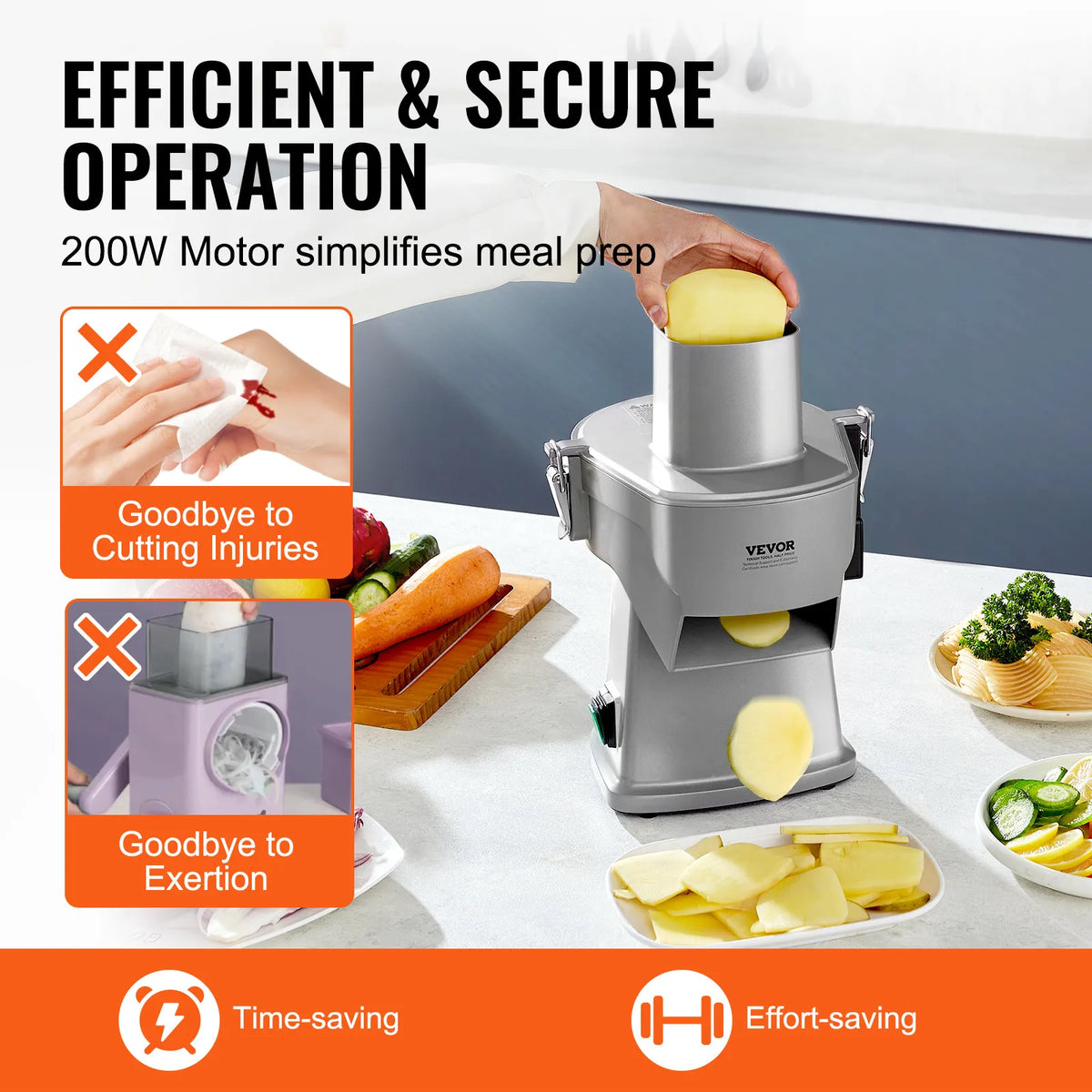 SucceBuy Electric Vegetable Slicer 4 In 1 Multifunctional Food Cutter