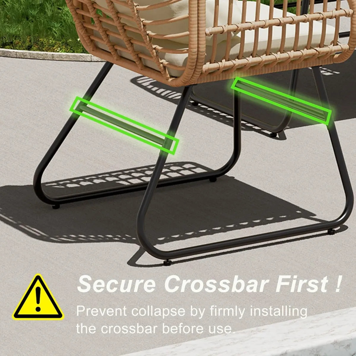 XIUWO 4 Piece Outdoor Patio Furniture Tempered Glass Table Cushions