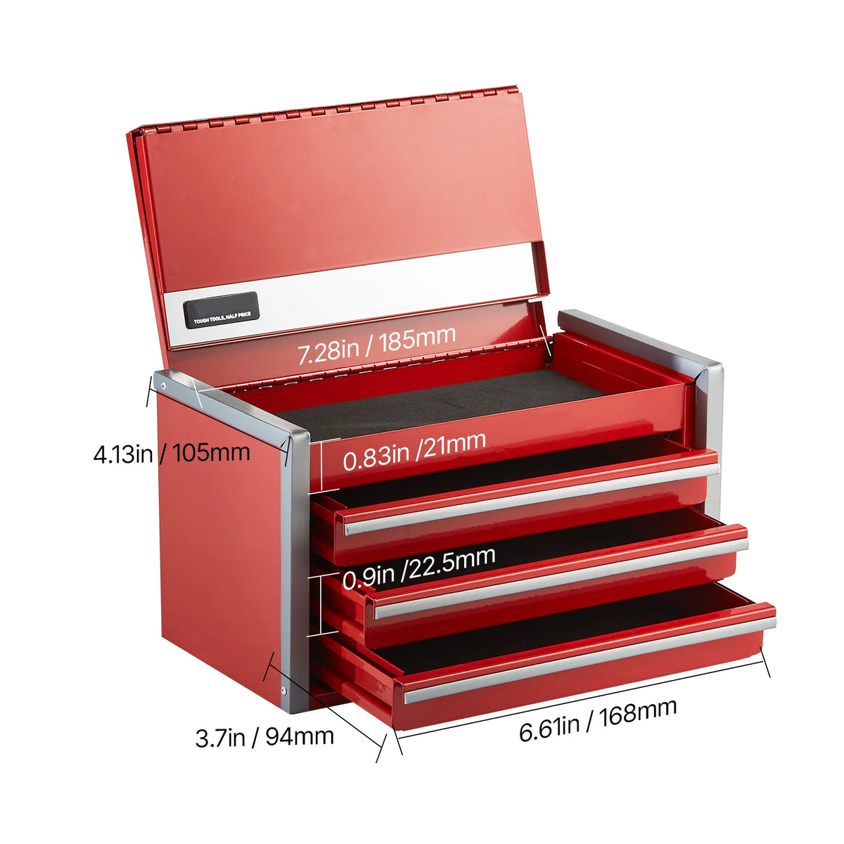 SucceBuy Metal Tool Box Portable Storage Chest For Garage Workbench