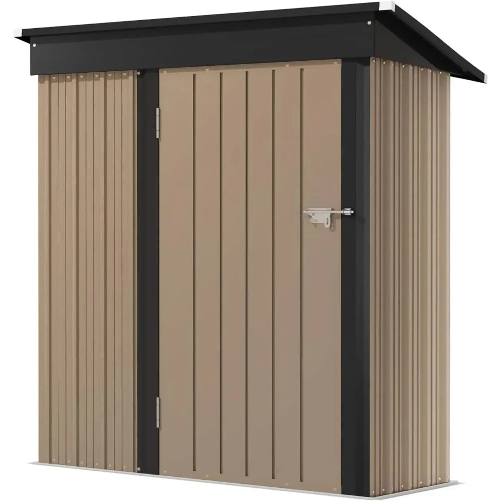 Lockable Metal Outdoor Storage Shed Waterproof For Garden And Backyard