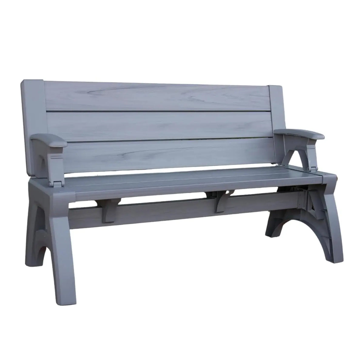 Convertible Bench Table Weather Resistant Vinyl Patio Furniture Easy Assembly