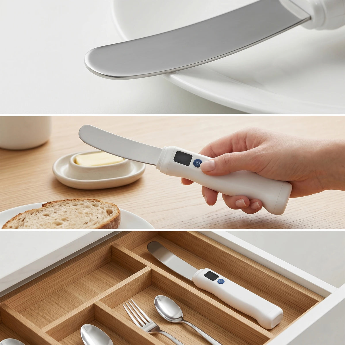 USB Rechargeable Heated Electric Butter Knife Spreader For Cheese Breakfast