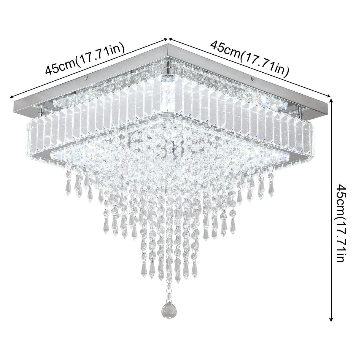 VETRULUS Modern K9 Crystal LED Ceiling Chandelier Living Room