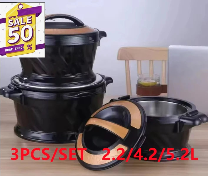 Plastic Lunchboxes 3 Pcs Set Durable Food Warmer Fresh Preservation