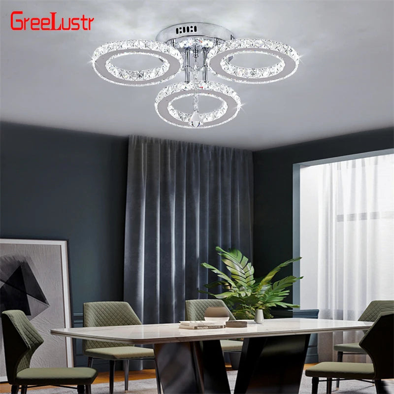 GreeLustr Crystal Ring Pendant Light Ceiling Fixture