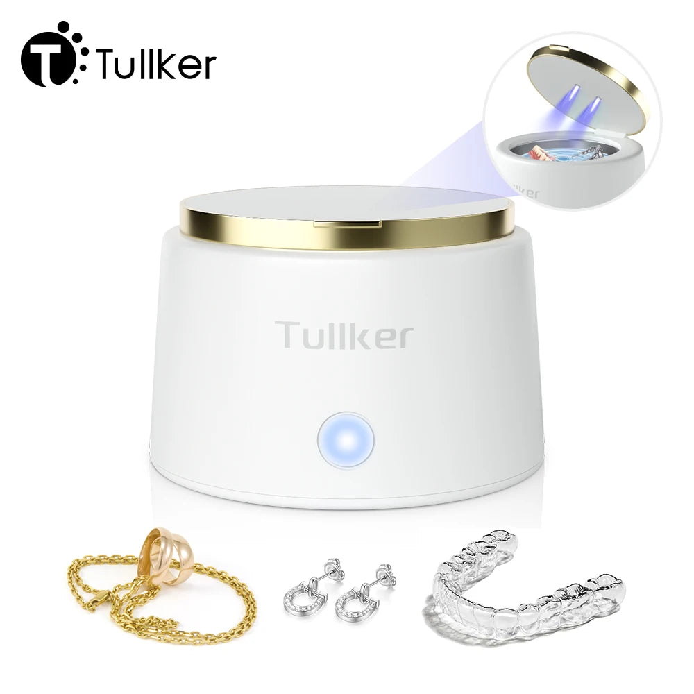 Tullker Ultrasonic Retainer Cleaner With UV Light Dentures Braces Jewelry