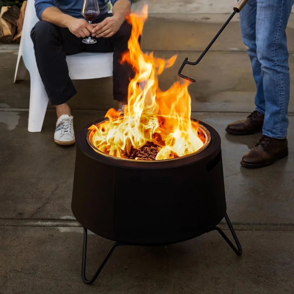 Smokeless Portable Fire Pit With Stand And Cover Outdoor
