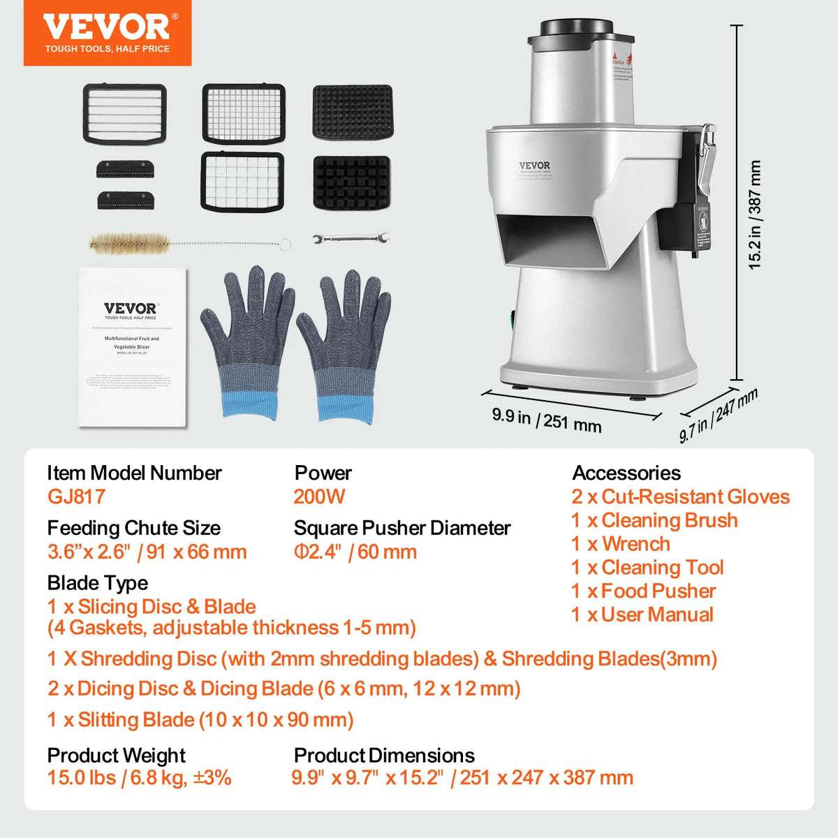 SucceBuy Electric Vegetable Slicer 4 In 1 Multifunctional Food Cutter