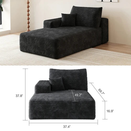 YQXH Cloud Style Sectional Sofa With Corduroy Cover And Memory Foam Cushions