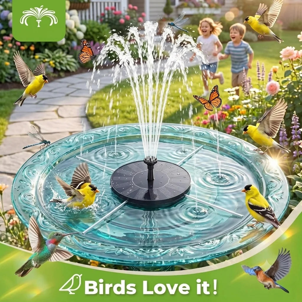 Stable Solar Fountain With Six Nozzles For Garden Pond Landscaping